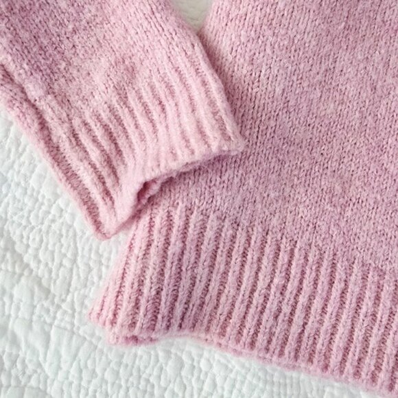 Cupcakes & Cashmere Women's Sweater Size XS Red Pink Colorblock Heart Retro - Picture 10 of 11